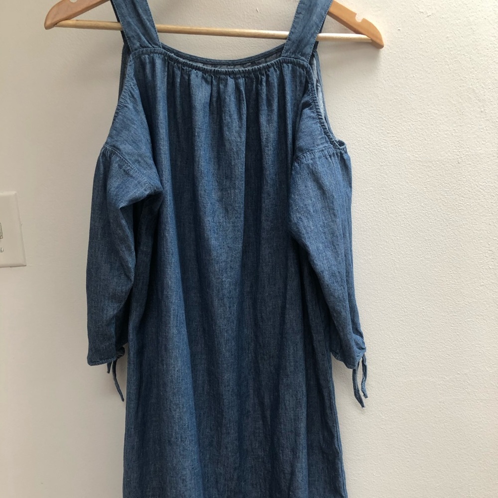 Madewell Chambray Cold Shoulder Dress